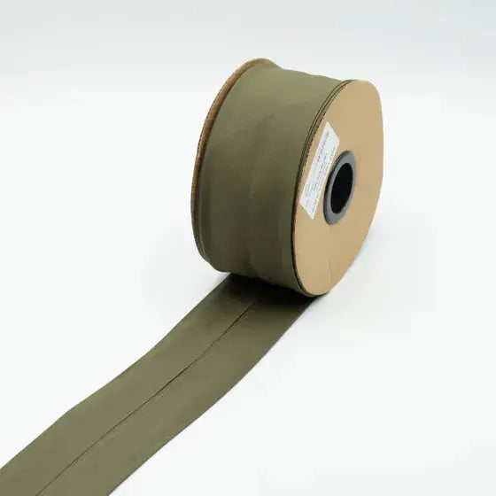 Biais Popeline De Coton 6 cm khaki - La boite à tissus Biais Popeline De Coton 6 cm khaki