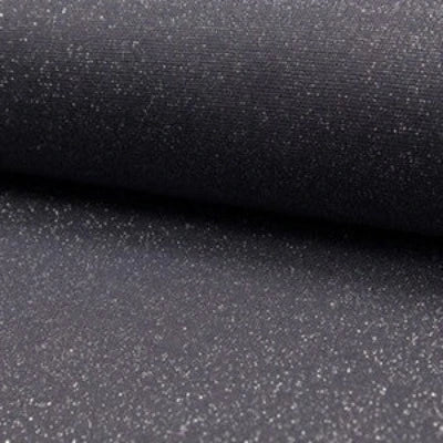 Bord côte lurex  Anthracite-Argent - La boite à tissus Bord côte lurex  Anthracite-Argent