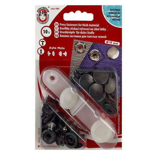 Boutons PRESSIONS SPORT 15MM Noir Nickel - La boite à tissus Boutons PRESSIONS SPORT 15MM Noir Nickel
