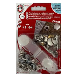 Boutons pression anorak 15 mm - Koh-I-Noor - 10 pièces par blister - Argent - La boite à tissus