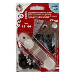 Boutons pression anorak 15 mm - Koh-I-Noor - 10 pièces par blister - Noir - La boite à tissus