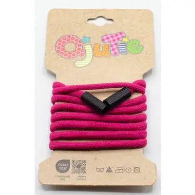 CORDON DE SERRAGE COTON 5MM X 1,15M, AVEC EMBOUTS/ CORDON SWEAT Fuchsia - La boite à tissus