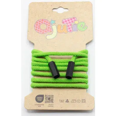 CORDON DE SERRAGE COTON 5MM X 1,15M, AVEC EMBOUTS/ CORDON SWEAT Lime - La boite à tissus