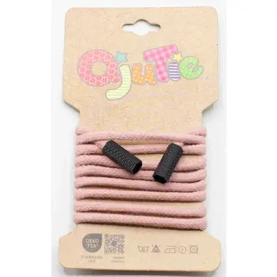 CORDON DE SERRAGE COTON 5MM X 1,15M, AVEC EMBOUTS/ CORDON SWEAT Nude - La boite à tissus