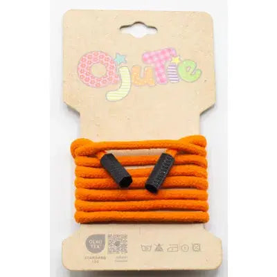 CORDON DE SERRAGE COTON 5MM X 1,15M, AVEC EMBOUTS/ CORDON SWEAT Orange - La boite à tissus