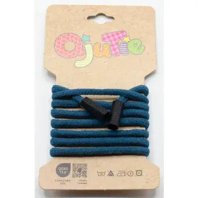 CORDON DE SERRAGE COTON 5MM X 1,15M, AVEC EMBOUTS/ CORDON SWEAT Pétrol - La boite à tissus