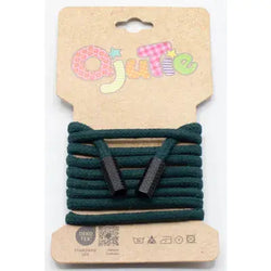 CORDON DE SERRAGE COTON 5MM X 1,15M, AVEC EMBOUTS/ CORDON SWEAT Vert Bouteille - La boite à tissus