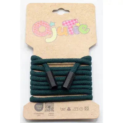 CORDON DE SERRAGE COTON 5MM X 1,15M, AVEC EMBOUTS/ CORDON SWEAT Vert Bouteille - La boite à tissus