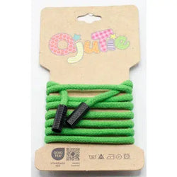 CORDON DE SERRAGE COTON 5MM X 1,15M, AVEC EMBOUTS/ CORDON SWEAT Vert Fluo - La boite à tissus