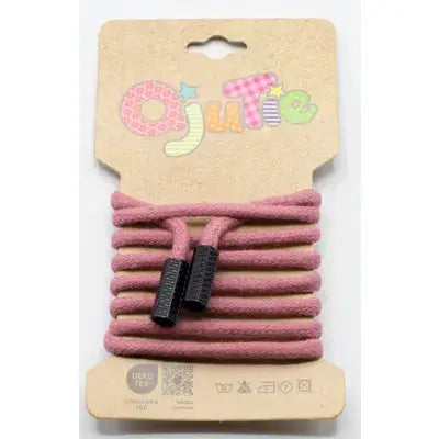 CORDON DE SERRAGE COTON 5MM X 1,15M, AVEC EMBOUTS/ CORDON SWEAT Vieux Rose - La boite à tissus