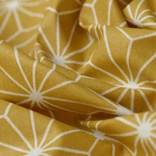 COTON ENDUIT CASUAL OCRE / BLANC - La boite à tissus COTON ENDUIT CASUAL OCRE / BLANC
