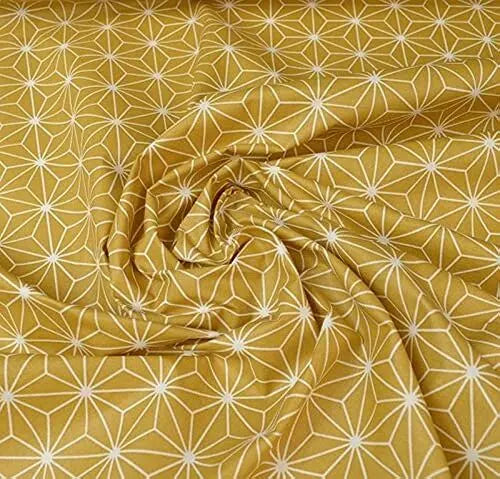 COTON ENDUIT CASUAL OCRE / BLANC - La boite à tissus COTON ENDUIT CASUAL OCRE / BLANC
