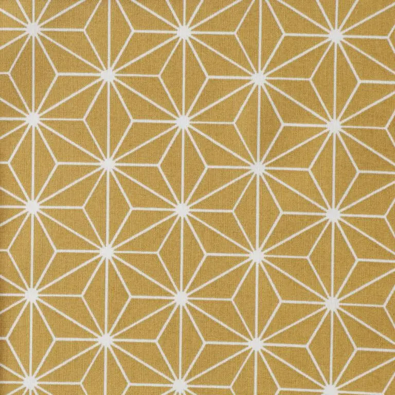 COTON ENDUIT CASUAL OCRE / BLANC - La boite à tissus COTON ENDUIT CASUAL OCRE / BLANC