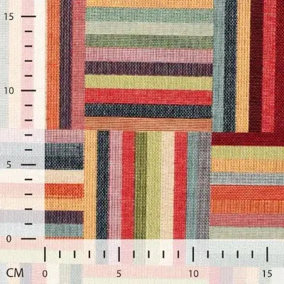 Canevas Epais Patch à rayures multicolores - La boite à tissus