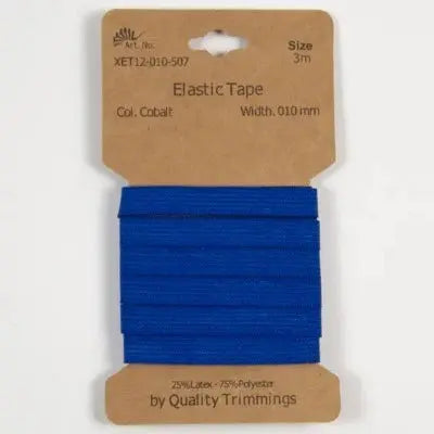 Carte élastique 10 mm Cobalt- 3 mètres - La boite à tissus