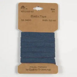 Carte élastique 10 mm Denim- 3 mètres - La boite à tissus