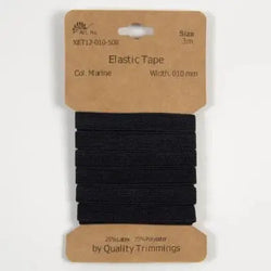 Carte élastique 10 mm Marine- 3 mètres - La boite à tissus
