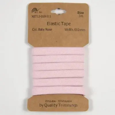 Carte élastique 10 mm Rose Bébé- 3 mètres - La boite à tissus