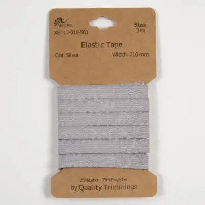 Carte élastique 10 mm Silver- 3 mètres - La boite à tissus