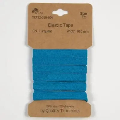 Carte élastique 10 mm Turquoise- 3 mètres - La boite à tissus