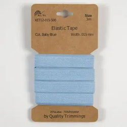 Carte élastique 15 mm Bleu Bébé- 3 mètres - La boite à tissus
