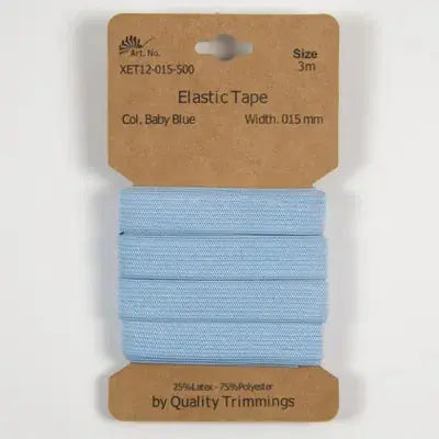 Carte élastique 15 mm Bleu Bébé- 3 mètres - La boite à tissus