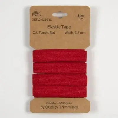Carte élastique 15 mm Rouge- 3 mètres - La boite à tissus