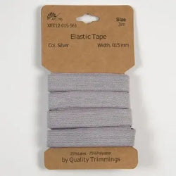 Carte élastique 15 mm Silver- 3 mètres - La boite à tissus