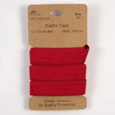Carte élastique 20 mm Rouge- 3 mètres - La boite à tissus