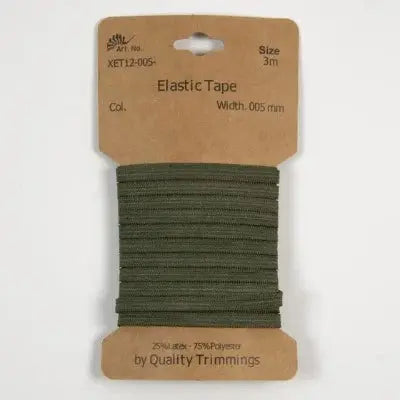 Carte élastique 5 mm Army- 3 mètres - La boite à tissus