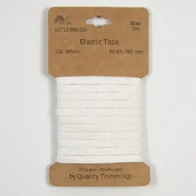 Carte élastique 5 mm Blanc- 3 mètres - La boite à tissus