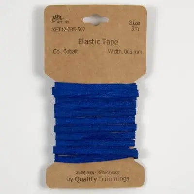 Carte élastique 5 mm Cobalt- 3 mètres - La boite à tissus