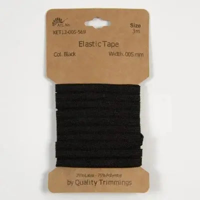Carte élastique 5 mm Noir - 3 mètres - La boite à tissus