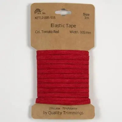 Carte élastique 5 mm Rouge- 3 mètres - La boite à tissus