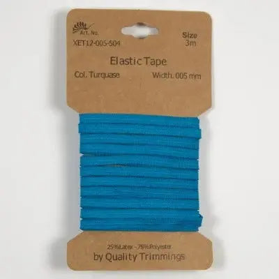 Carte élastique 5 mm Turquoise- 3 mètres - La boite à tissus