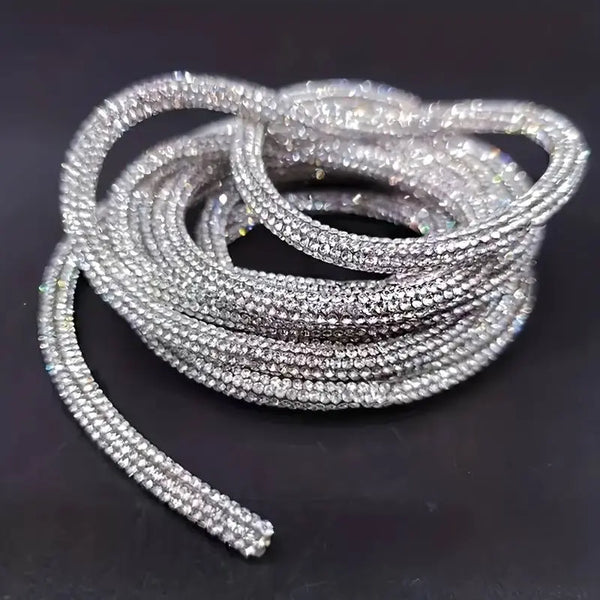 Cordes à capuche en strass cristal argenté - La boite à tissus