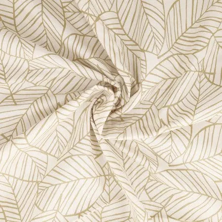 Coton Feuilles Galet - La boite à tissus Coton Feuilles Galet