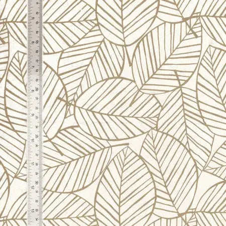 Coton Feuilles Galet - La boite à tissus Coton Feuilles Galet