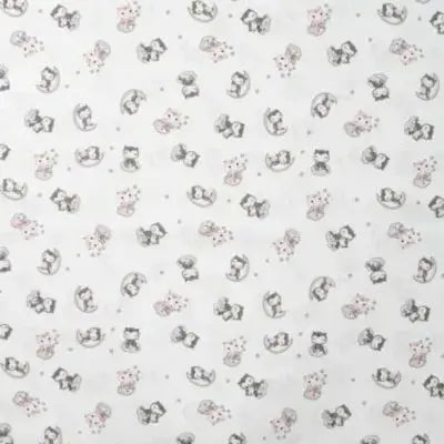 Coton Popeline imprimé Hiboux dans la nuit- Écru - La boite à tissus