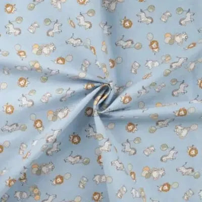 Coton Popeline imprimé hello little one baby - Bleu - La boite à tissus