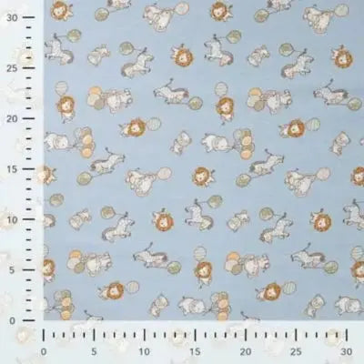 Coton Popeline imprimé hello little one baby - Bleu - La boite à tissus