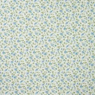 Coton Popeline imprimé mini Fleurs-Denim - La boite à tissus