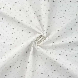 Coton Popeline imprimé night stars- écru - La boite à tissus
