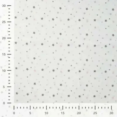 Coton Popeline imprimé night stars- écru - La boite à tissus