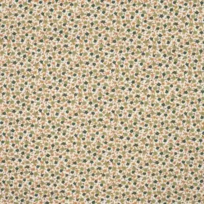 Coton Popeline mélange de  Fleurs- Khaki - La boite à tissus