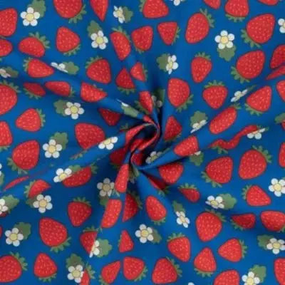 Coton popeline Fraises-Royal - La boite à tissus