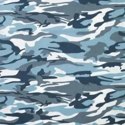 Coton popeline camouflage-Denim - La boite à tissus