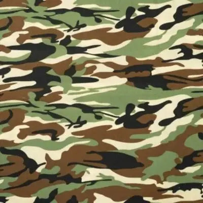 Coton popeline camouflage-Khaki - La boite à tissus