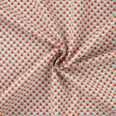 Coton popeline tulipes-Corail - La boite à tissus