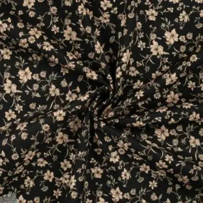 Coton popeline vintage-Noir - La boite à tissus